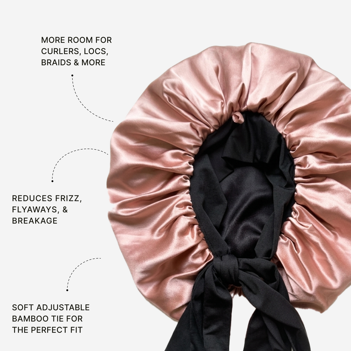XL Organic Silk Hair Bonnet Dusty Pink