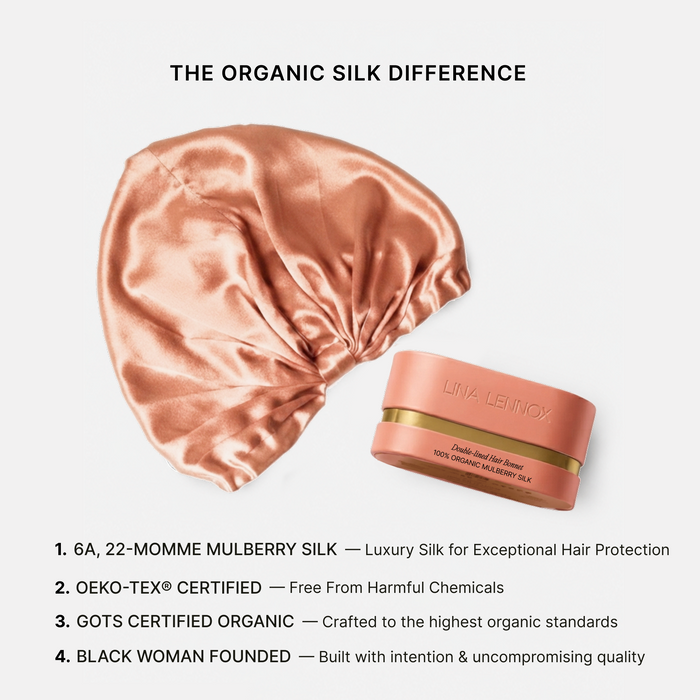 Organic Silk Hair Bonnet Peachy Coral