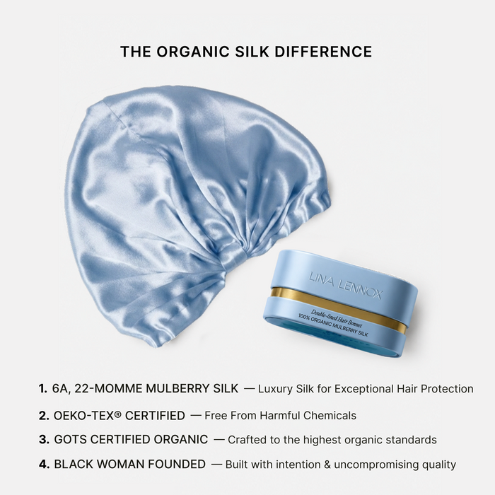 Organic Silk Hair Bonnet Powder Blue
