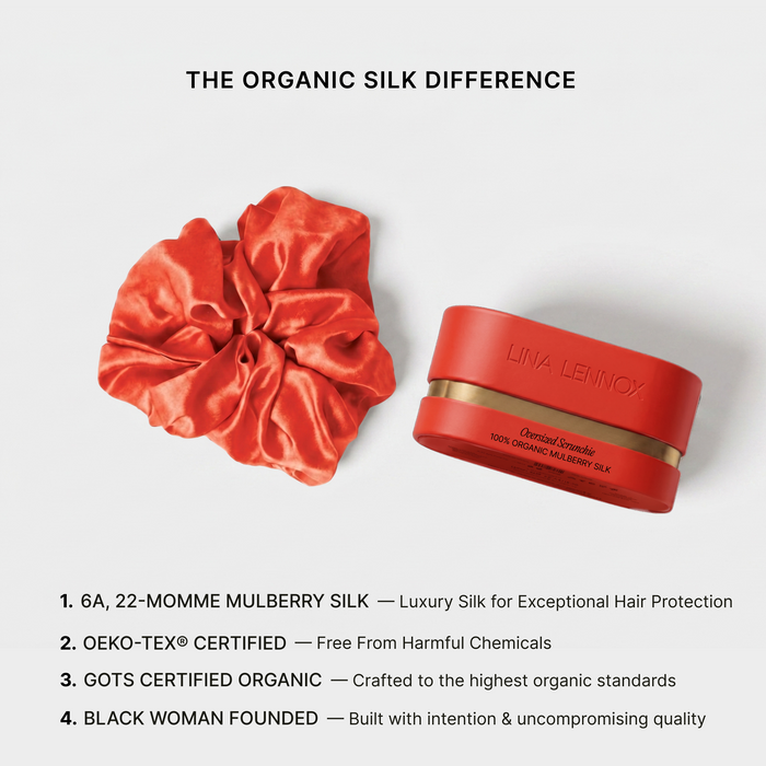 Organic Silk Oversized Scrunchie Tomato Red