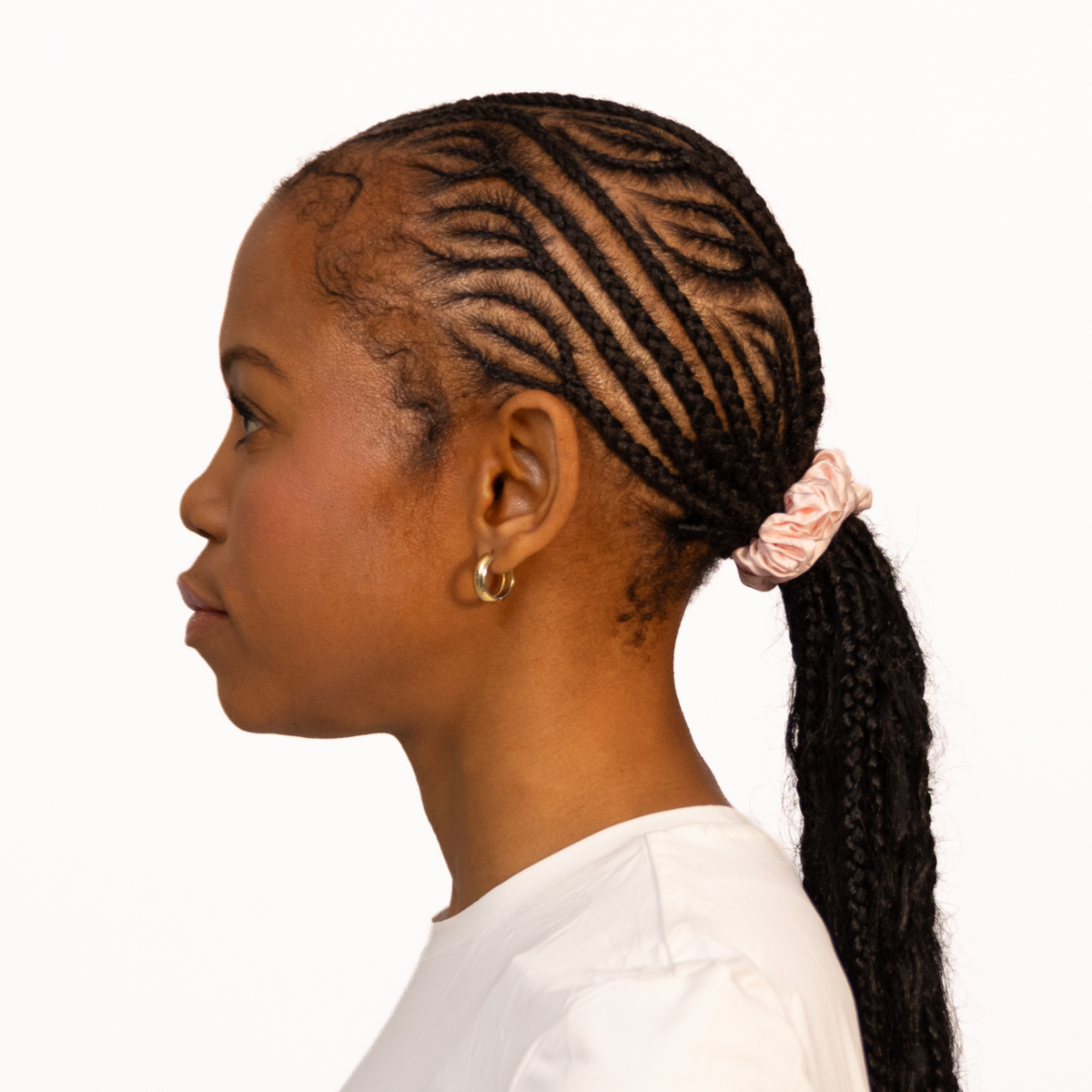 Organic Silk Small Scrunchie Blush Pink