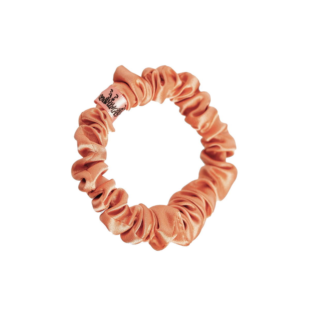 Organic Silk Small Scrunchie Peachy Coral