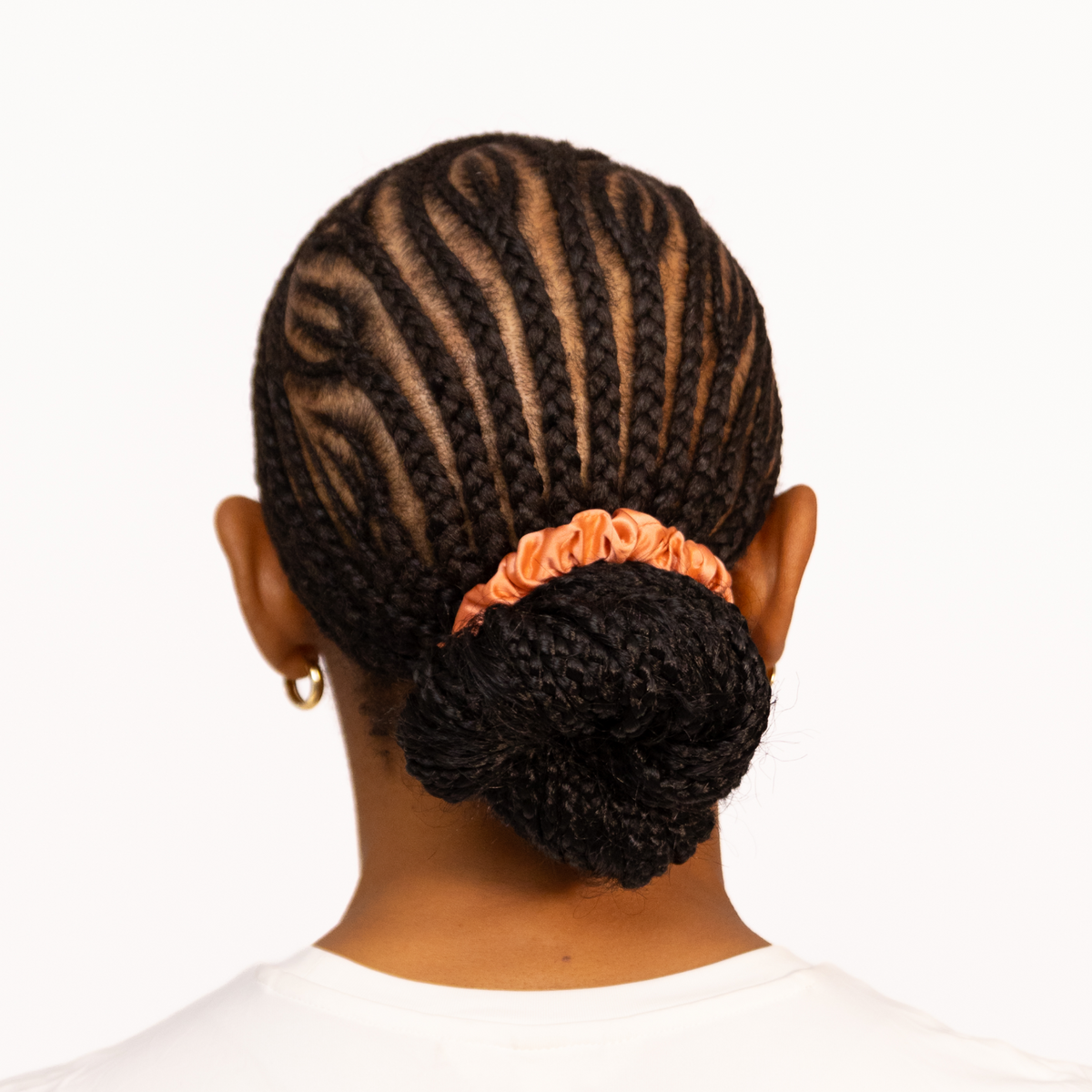 Organic Silk Small Scrunchie Peachy Coral