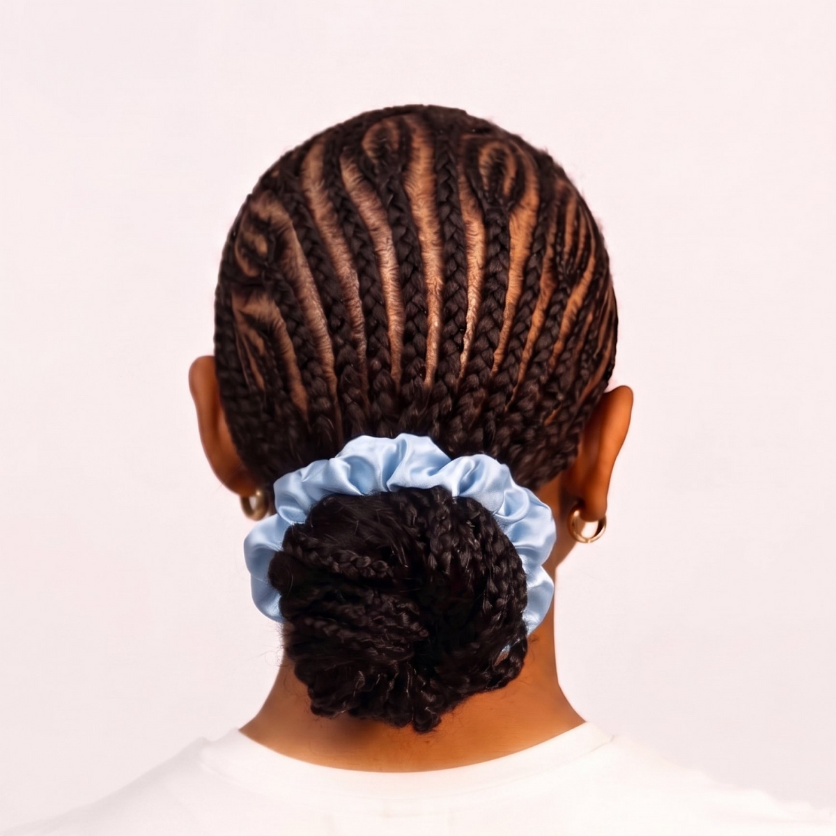 Organic Silk Small Scrunchie Powder Blue