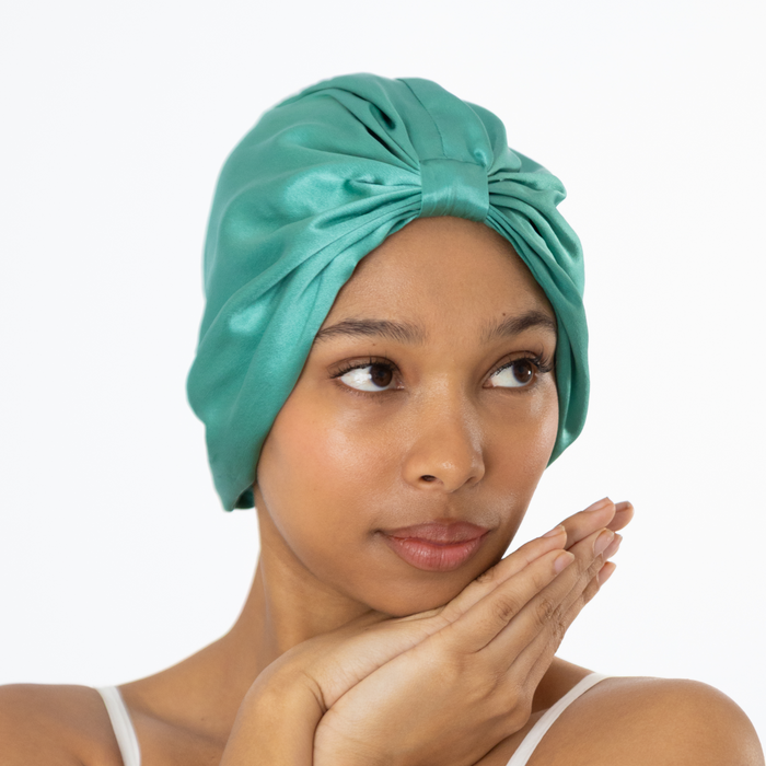 Bonnet en soie biologique pour cheveux