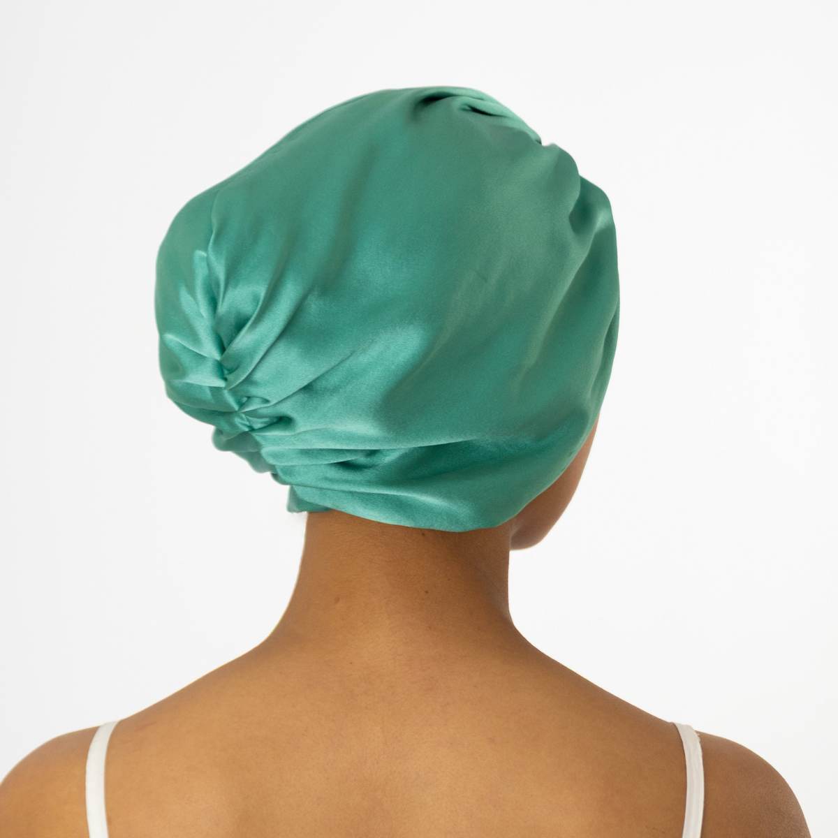 Organic Silk Hair Bonnet Jade Green