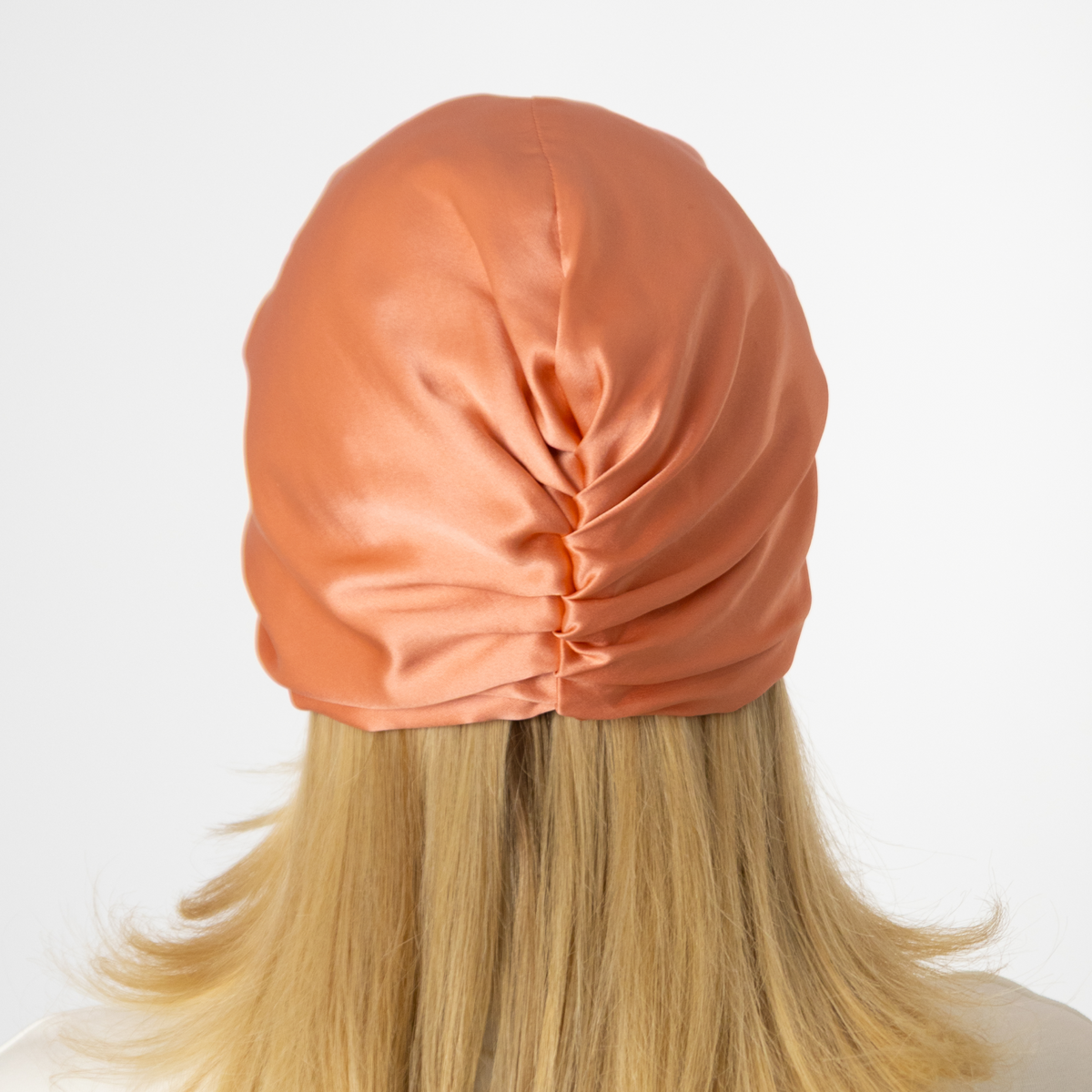 Organic Silk Hair Bonnet Peachy Coral