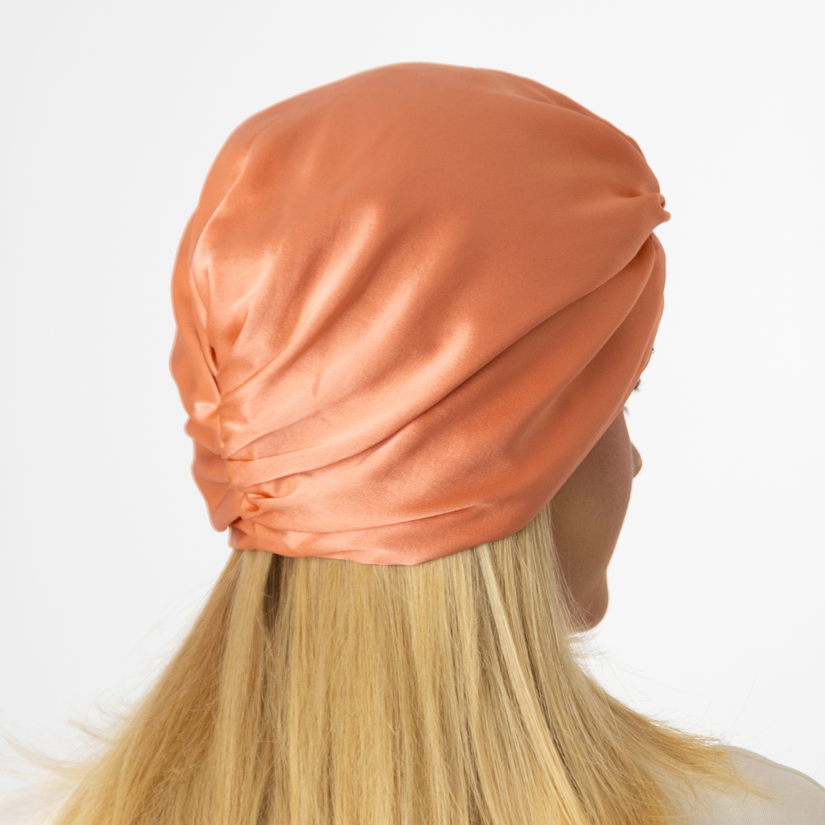 Organic Silk Hair Bonnet Peachy Coral