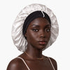 XL Organic Silk Hair Bonnet Pearl White