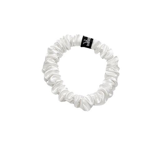 Organic Silk Small Scrunchie White